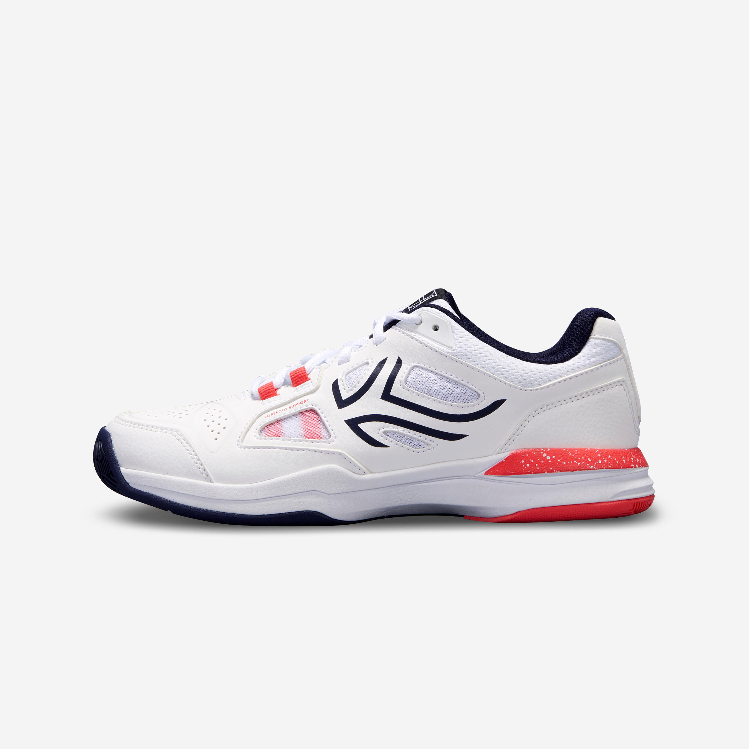 TS500 Women's Tennis Shoe - White - Snow white, Strawberry pink, Navy blue  - Artengo - Decathlon