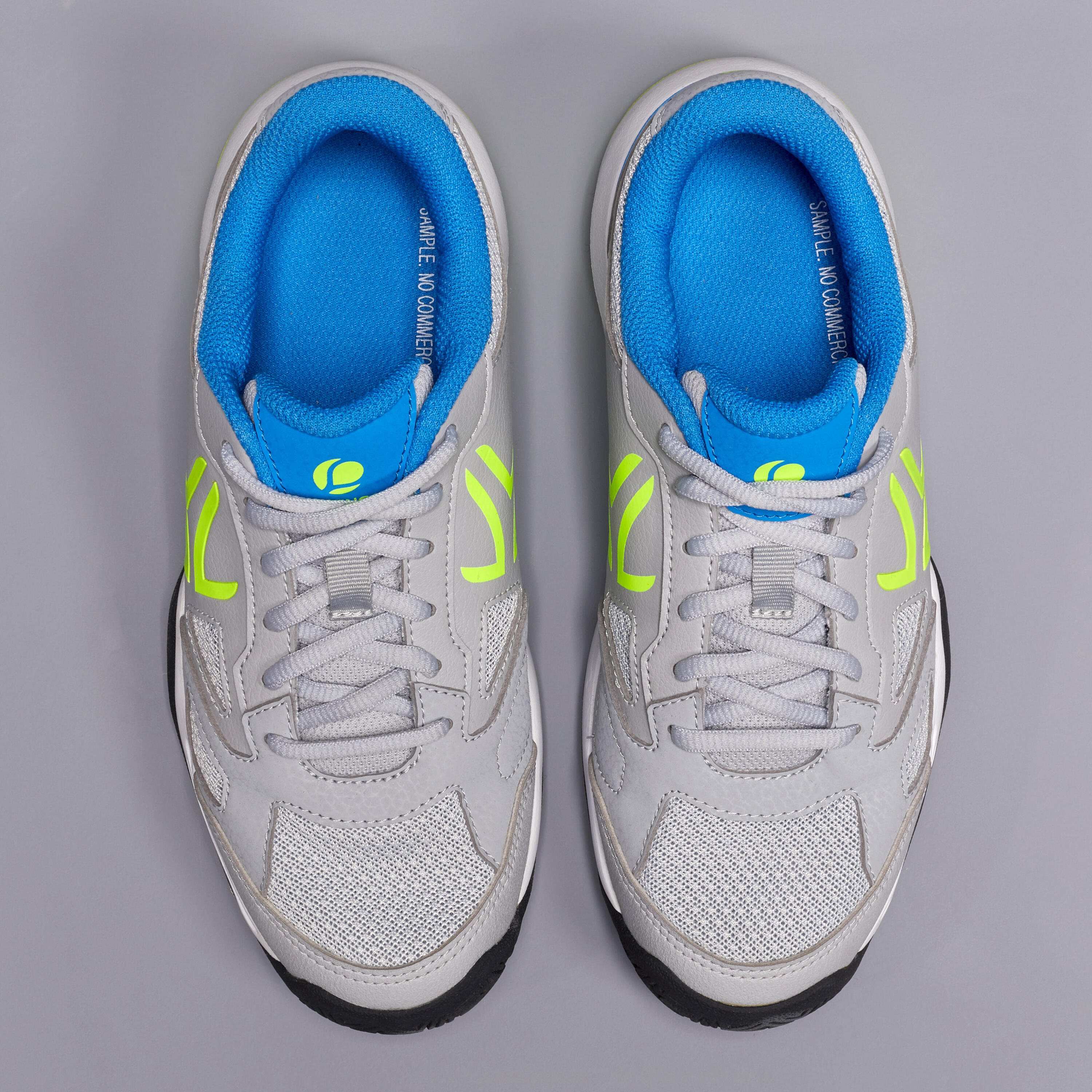TS560 JR Kids' Tennis Shoes - Grey/Yellow 9/9