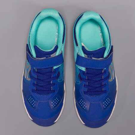 حذاء تنس TS160 للأطفال - أزرق/أخضر