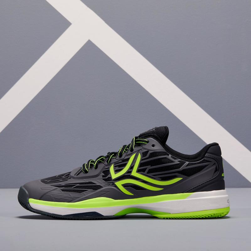 Ts990 Tennis Shoes For Clay Courts Black Yellow Artengo