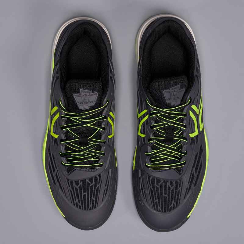 TS990 MultiCourt Tennis Shoes Black/Yellow Decathlon