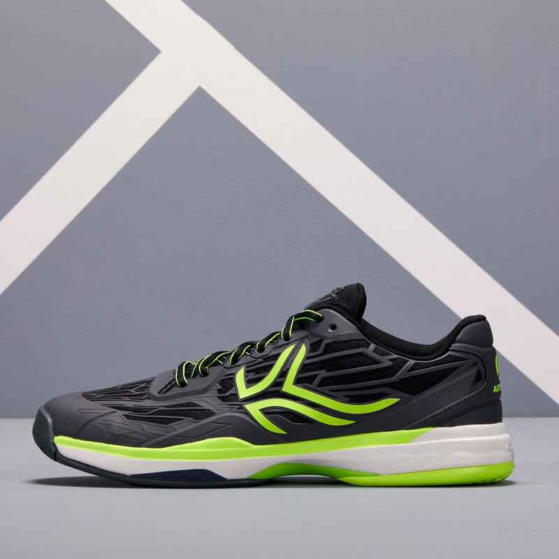 TS990 MultiCourt Tennis Shoes Black/Yellow Decathlon