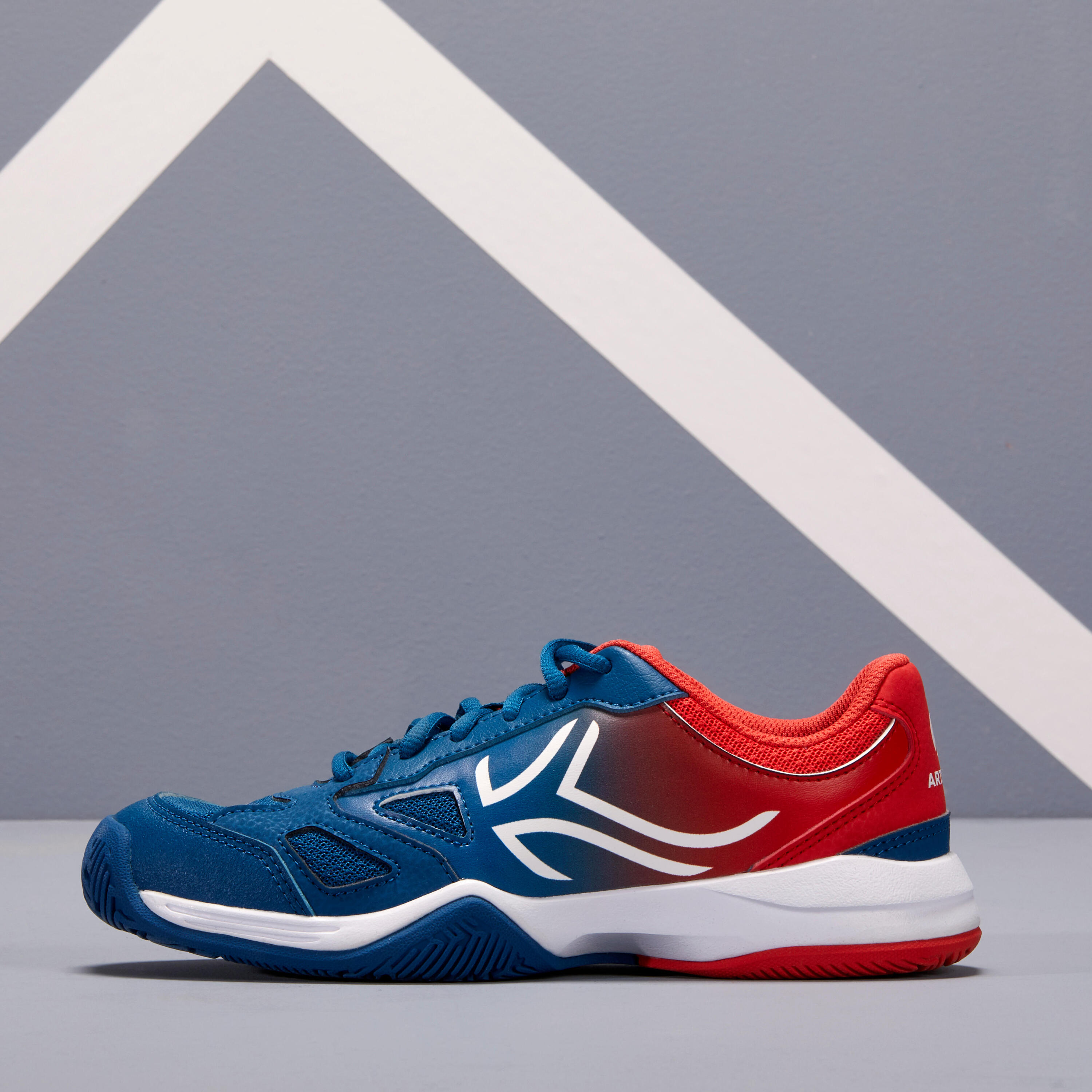 TS560 JR Kids' Tennis Shoes - Blue/Red 3/9