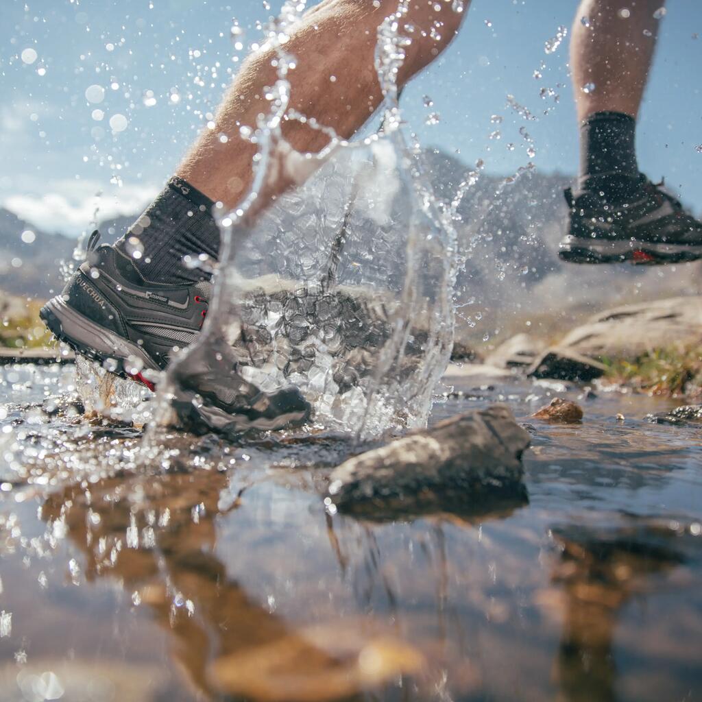 Men's waterproof mountain hiking shoes - MH100 - Grey