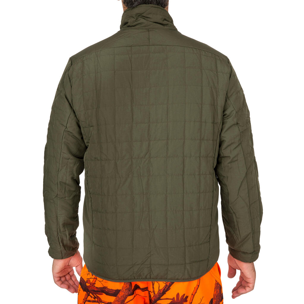 Jagdjacke Regenjacke 500 Ansitz warm geräuscharm 3-in-1 camouflage/orange 