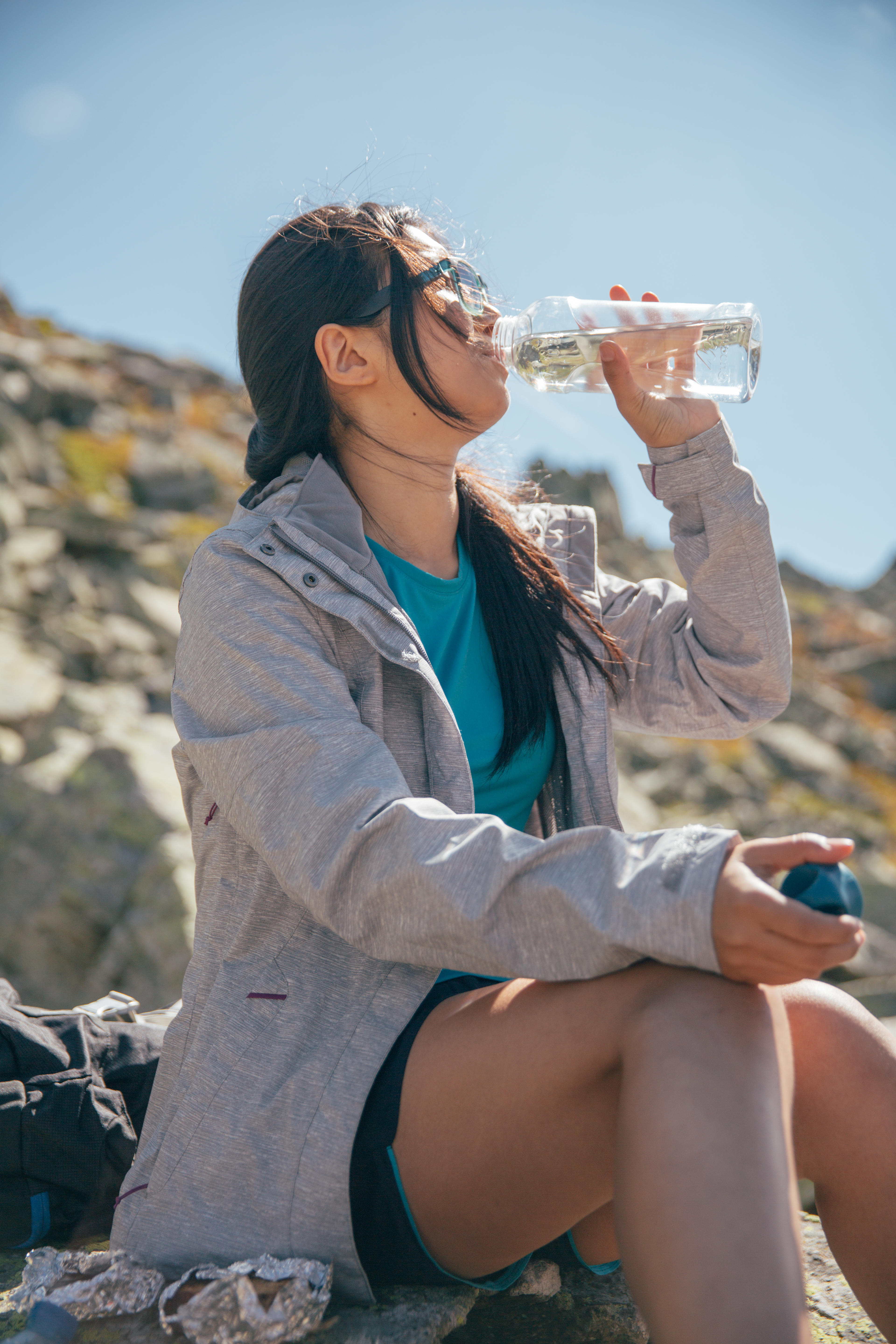 0.8 L Plastic Hiking Water Bottle - MH 100  - QUECHUA