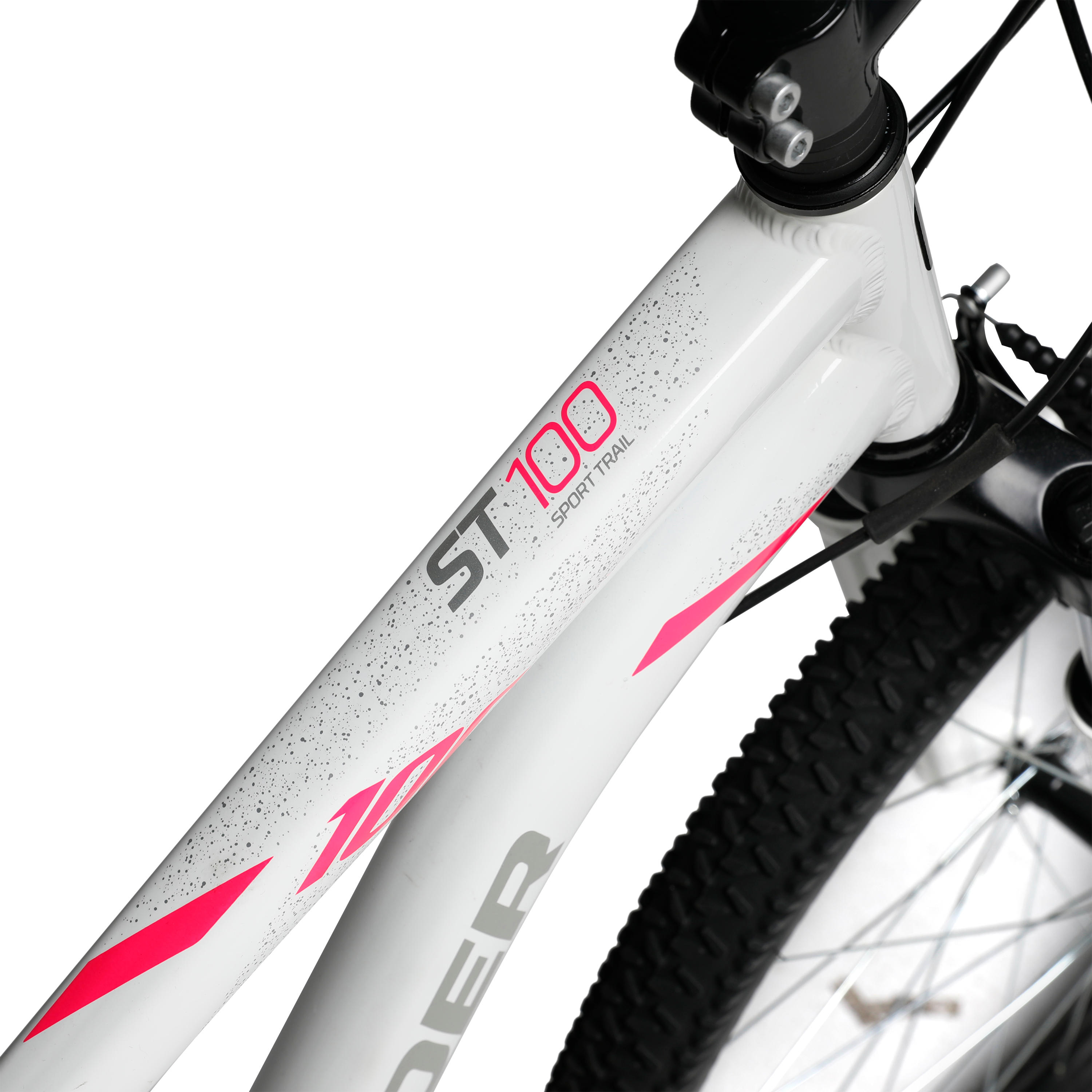 27.5" Women's Mountain Bike - ST 100 White/Pink - ROCKRIDER