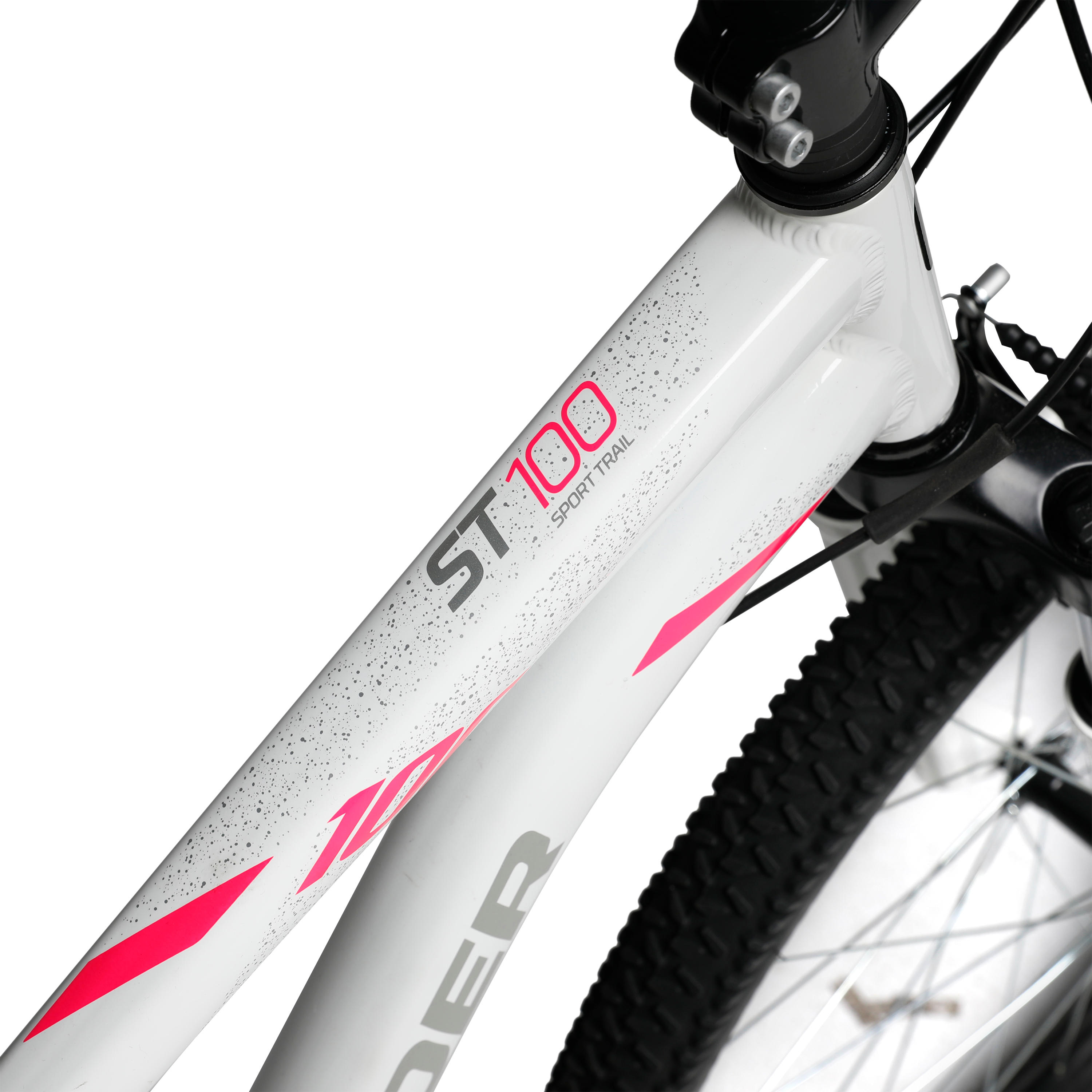 Vélo de montagne femme 27.5 po - ST 100 blanc/rose - ROCKRIDER