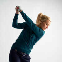 Women's Golf Pullover - Petrol Blue