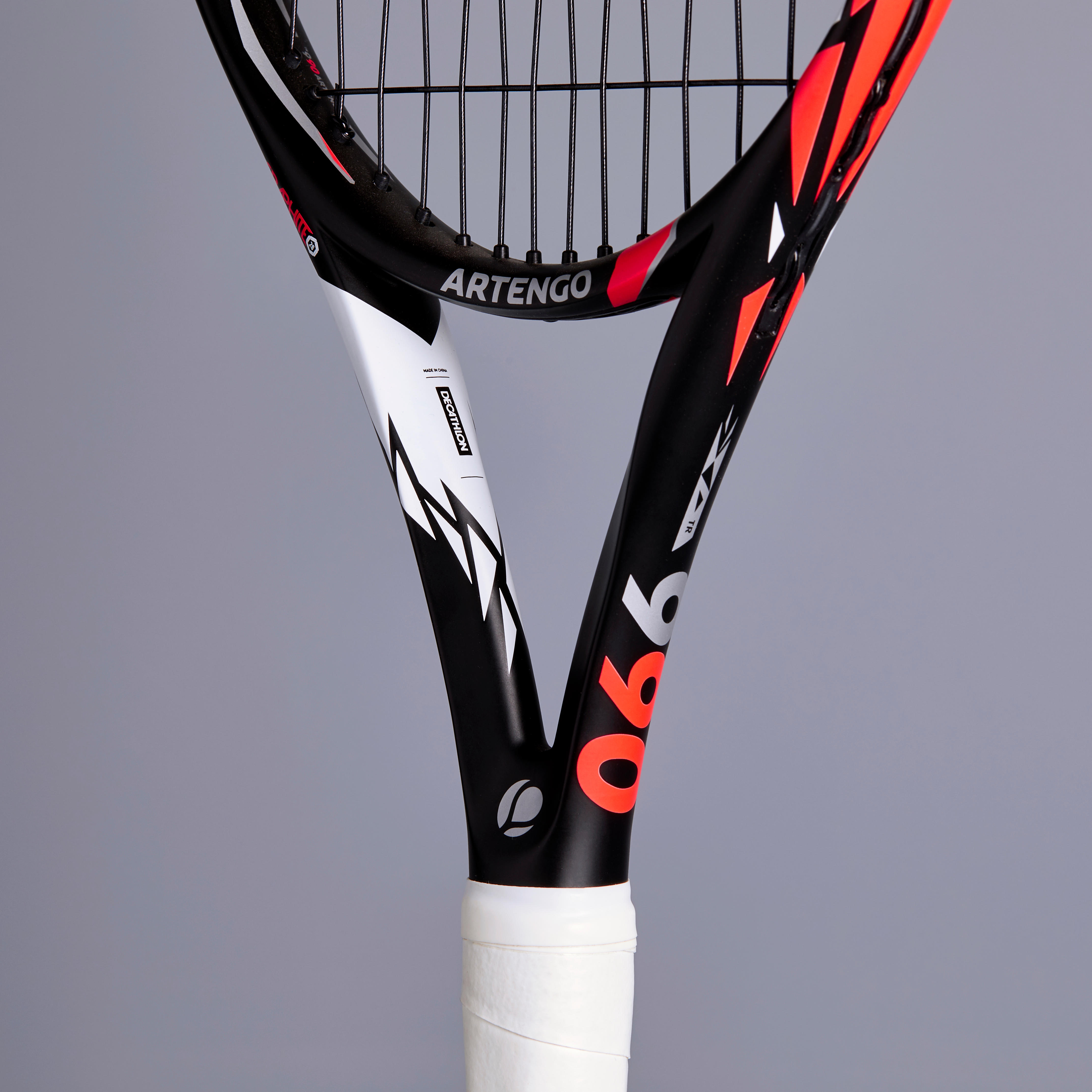 orange and black tennis racket