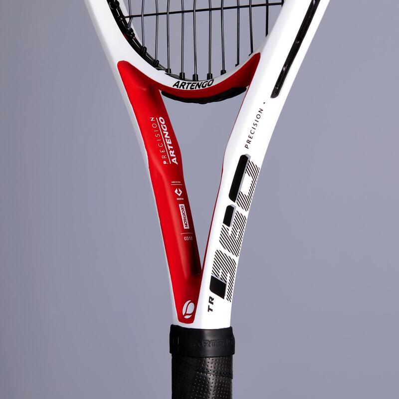 成人款網球拍 Precision TR960 - 白色／紅色