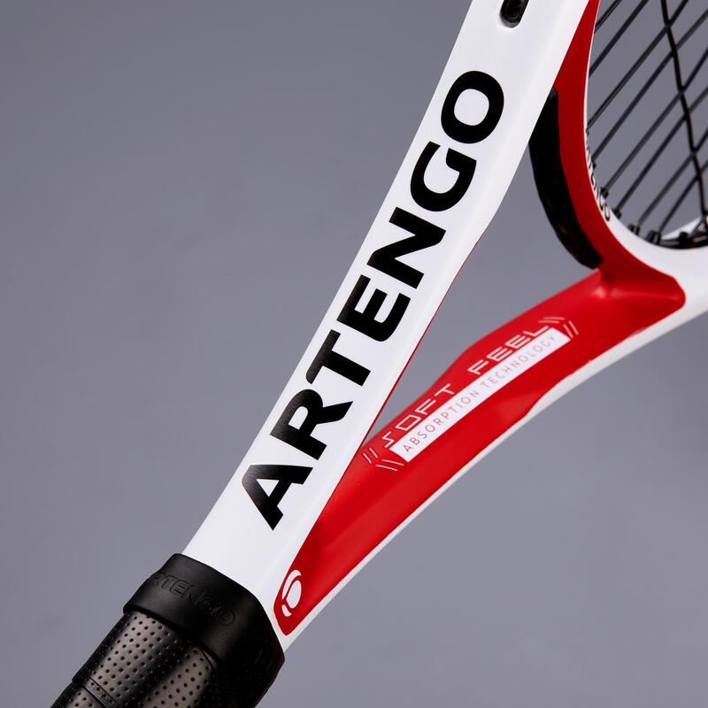 Racchetta tennis adulto TR 960 PRECISION bianco-rosso