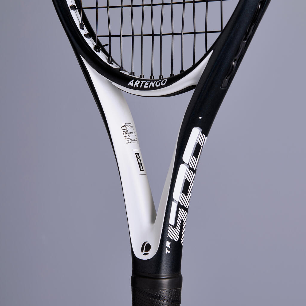TENISKI REKET TR500 OVERSIZE ZA ODRASLE CRNO-BELI
