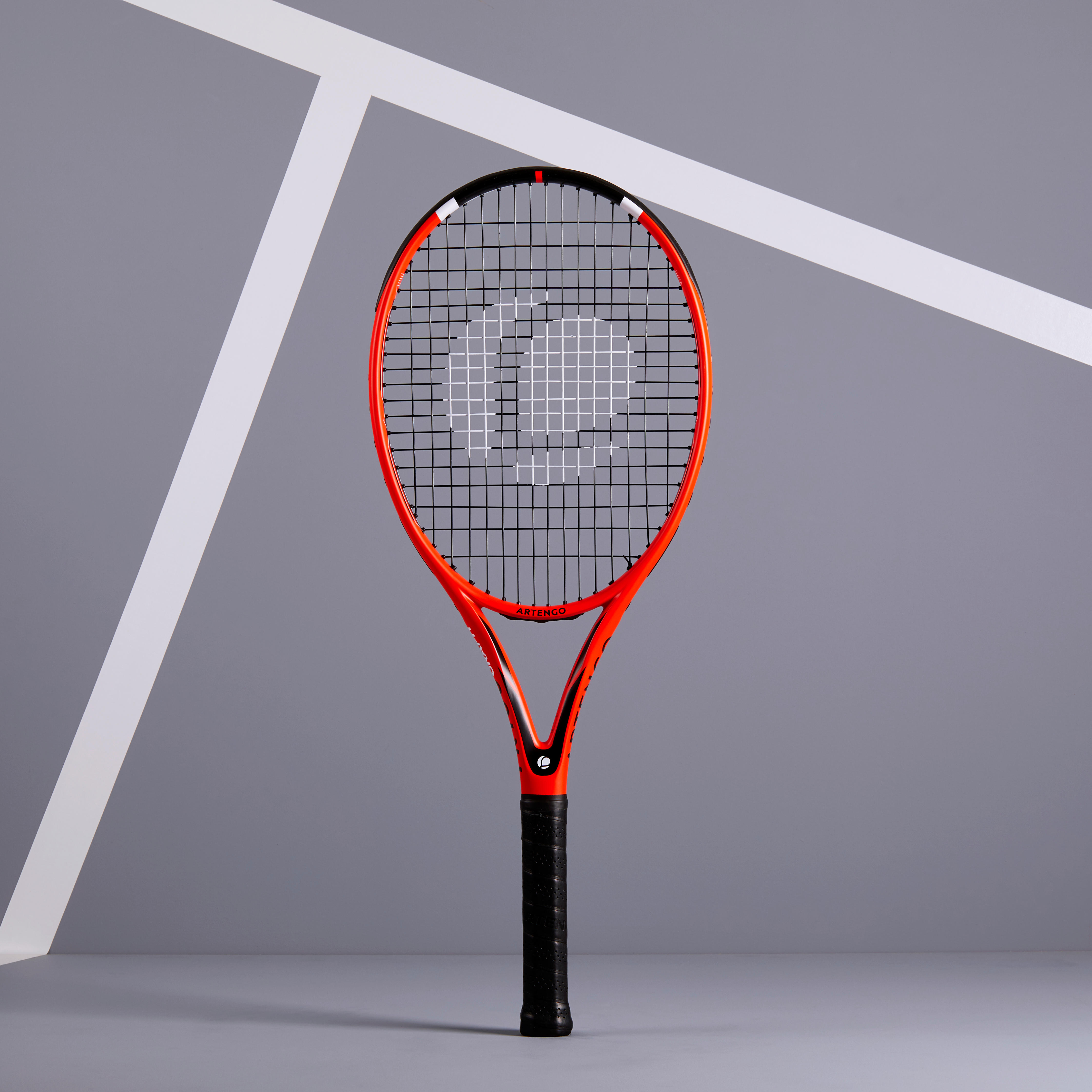 orange and black tennis racket