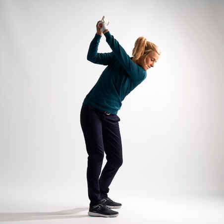 Women's Golf Pullover - Petrol Blue