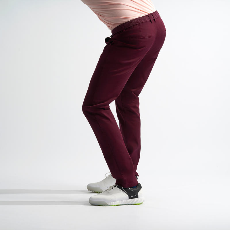 Men's golf trousers MW500 burgundy Decathlon