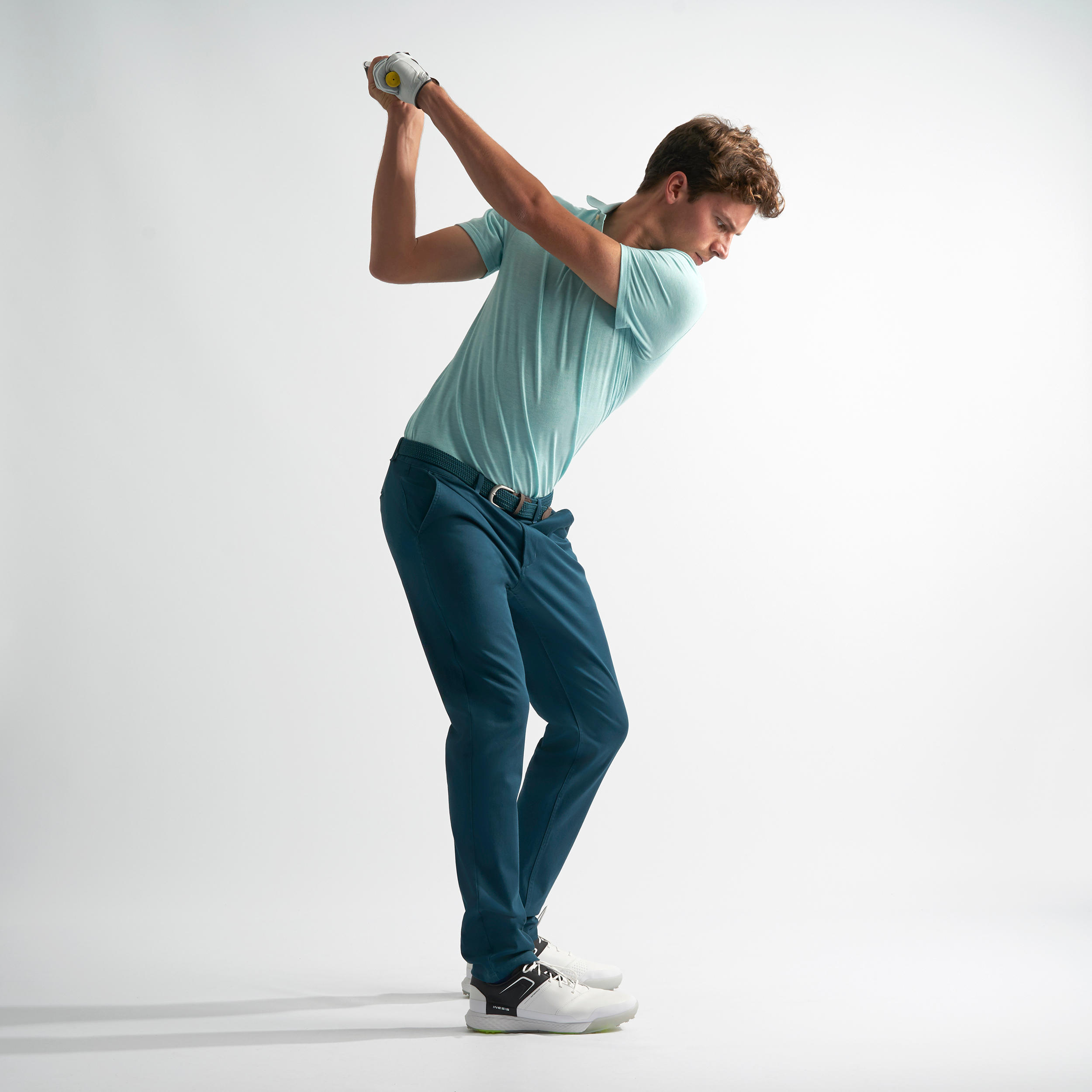 

Men' Golf Short Sleeve Polo Shirt - Mottled Mint -  By INESIS | Decathlon