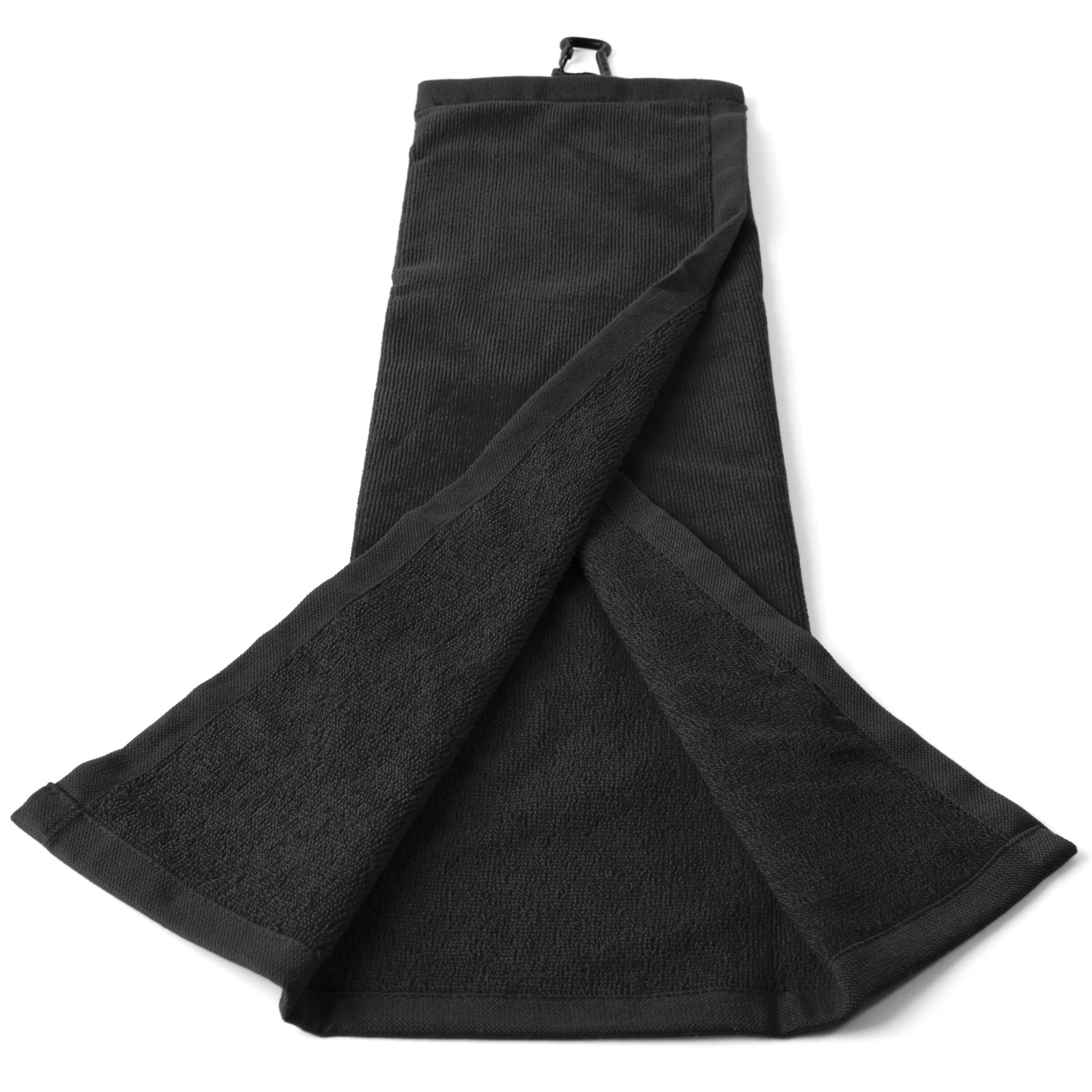 Golf Towel Tri Fold Black -  1