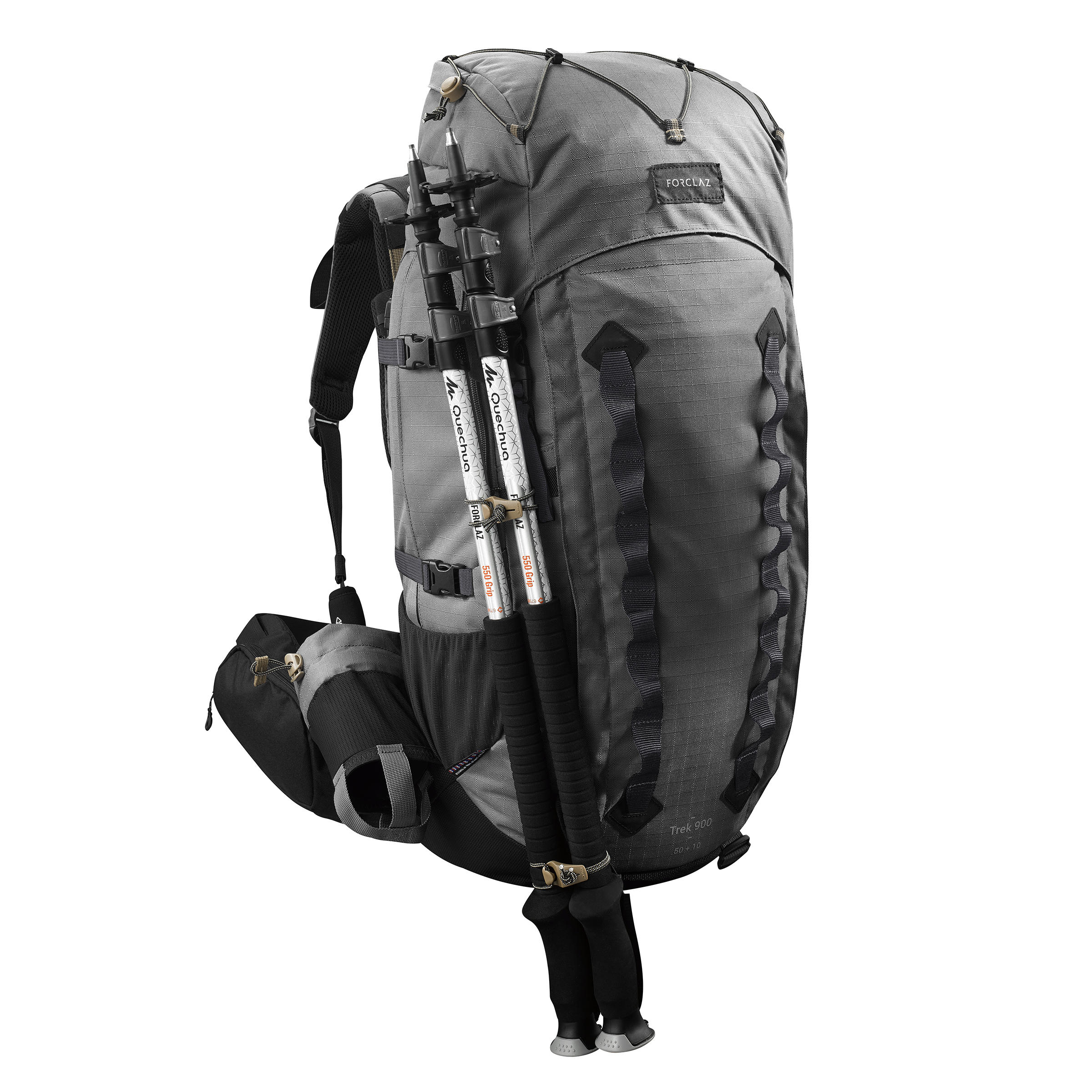 Forclaz Bergsport Rugzak Voor Heren Trek 900 50 L 10 L Grijs forclaz kopen in de aanbieding