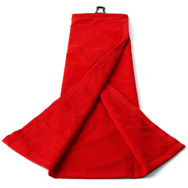 Driedubbel gevouwen handdoek voor golf rood
