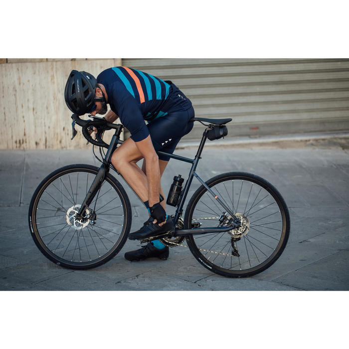 CHAUSSURES VELO ROUTE CUIR SPD CYCLOTOURISME A LACETS ET BOUCLE 520 MARINE Triban Decathlon