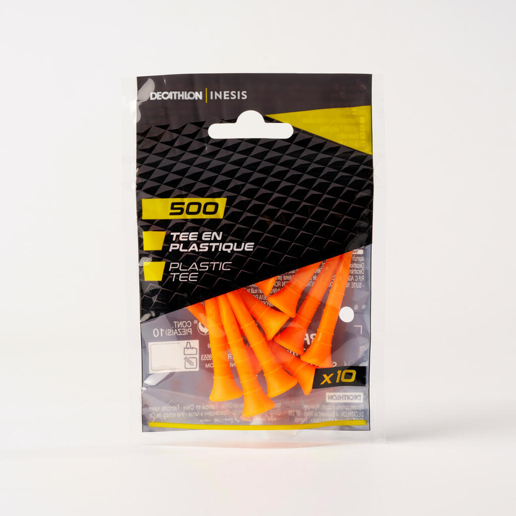 PLASTIČNI TI ZA GOLF INESIS OD 54 mm 10 KOM - NARANDŽASTI