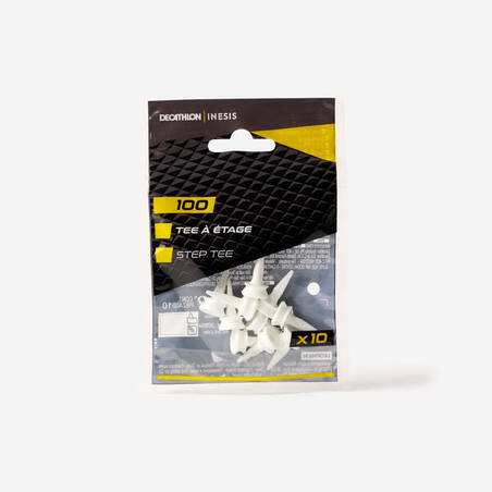 GOLF PLASTIC STEP TEES x10 6 mm - INESIS 100 WHITE