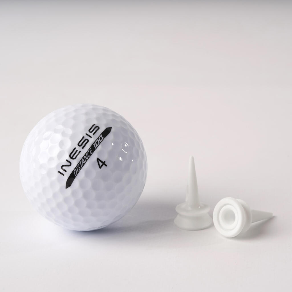 Golf plastic step tees x10 6 mm - INESIS white -