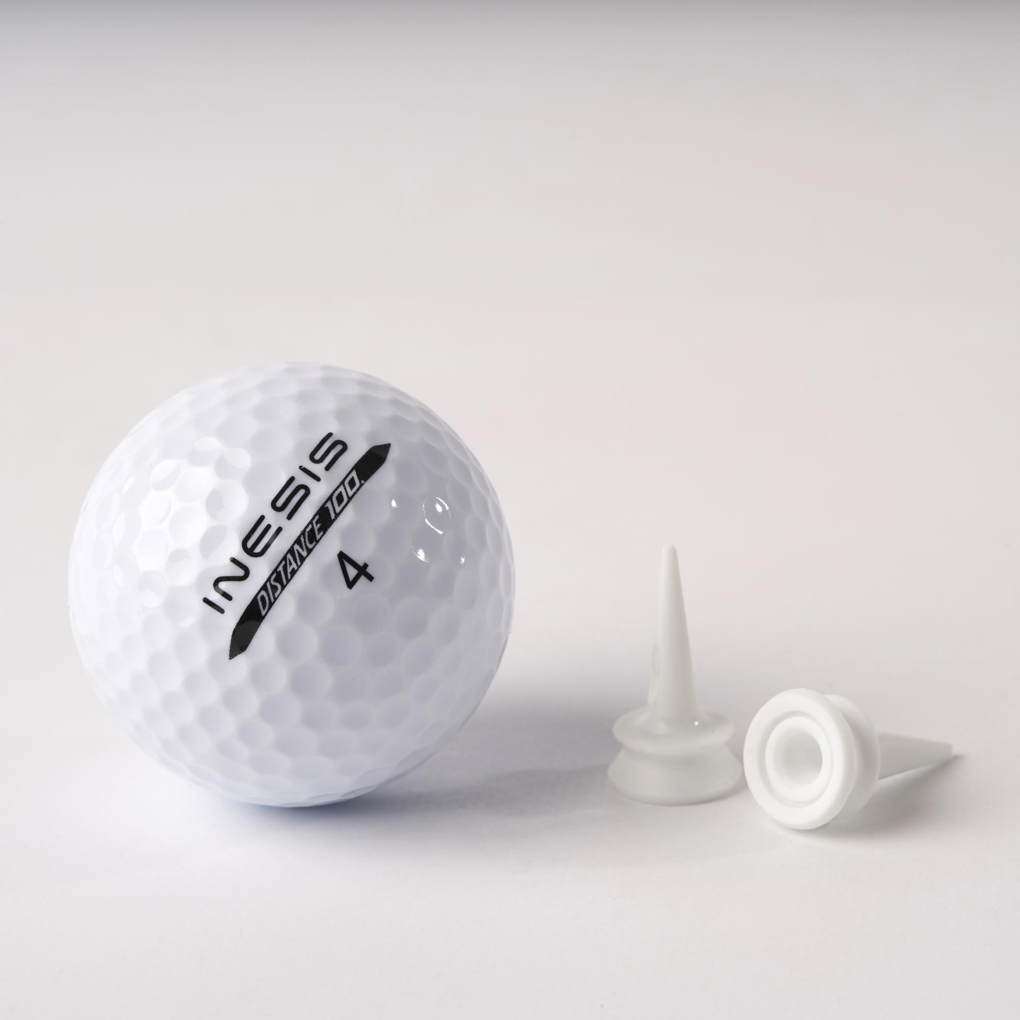 INESIS Tee da golf x10 in plastica a gradini da 6 mm - bianco