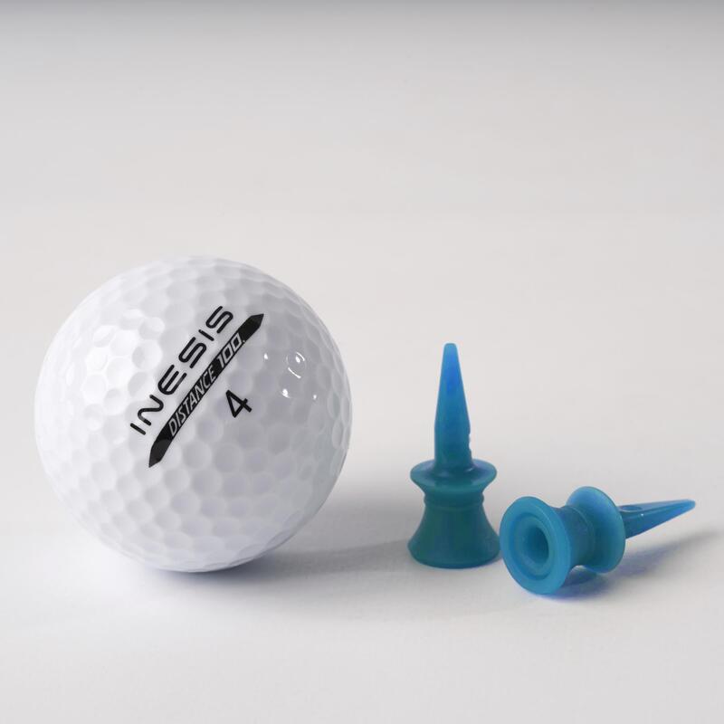 Tees golf x10 plastique à étage 12mm - INESIS 100 bleu