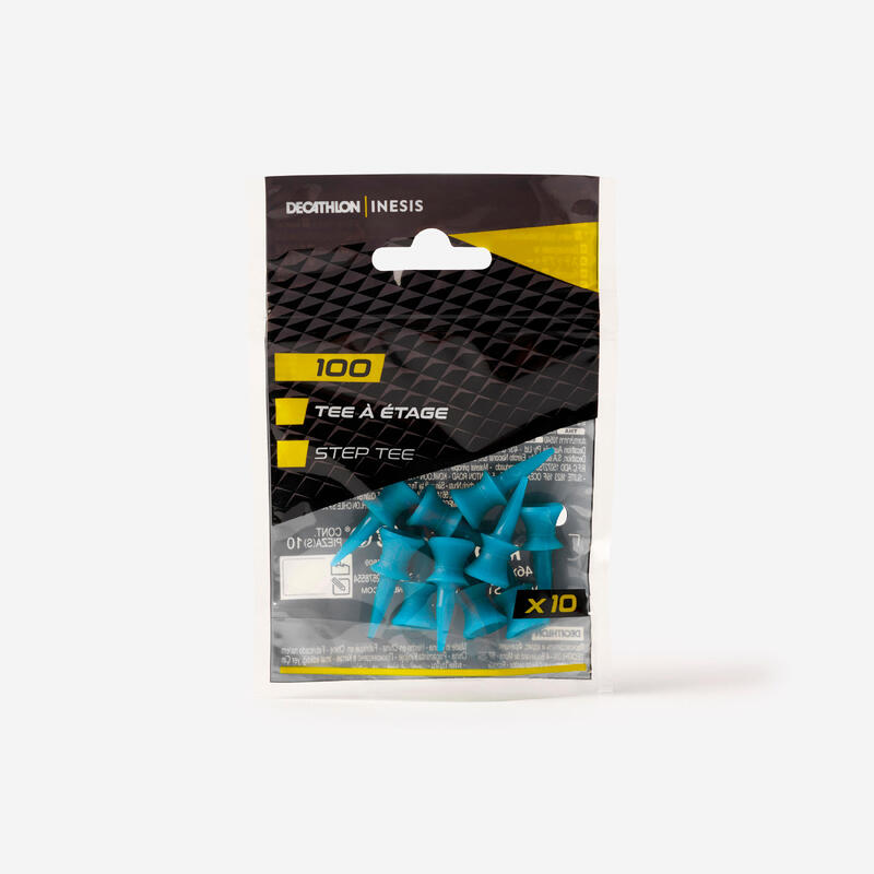 GOLF PLASTIC STEP TEES x10 12mm INESIS 100 BLUE Decathlon