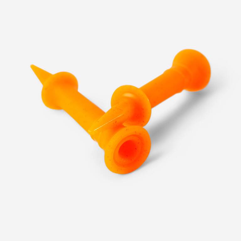 GOLF PLASTIC STEP TEES x10 37mm - INESIS 100 ORANGE