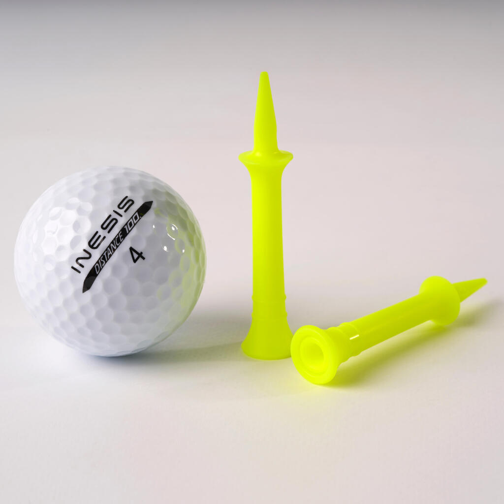 Golf-Tee abgestuft Kunststoff 46 mm 10 Stück Inesis 100 gelb 