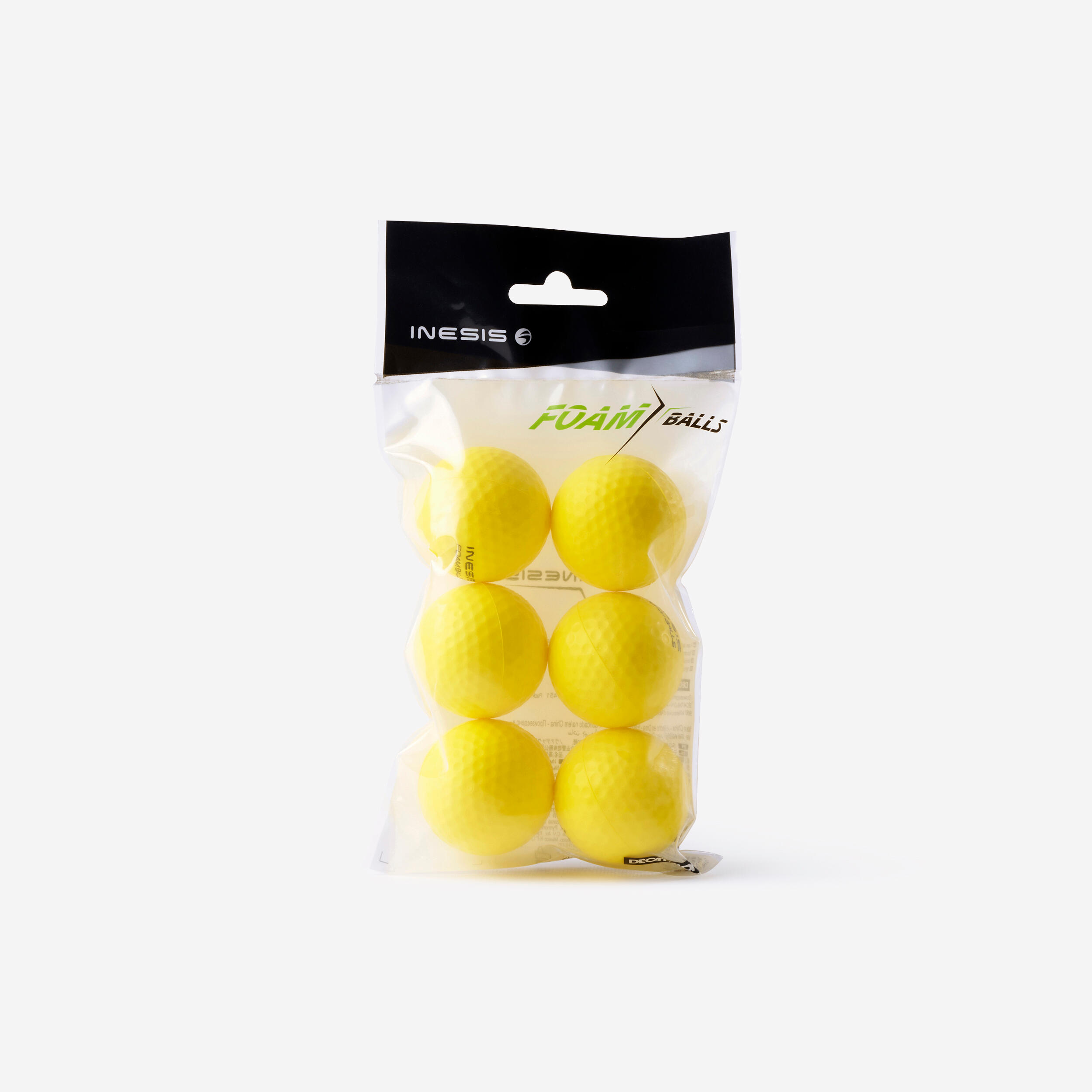 Lot de 6 ballse de golf en mousse - jaune - INESIS