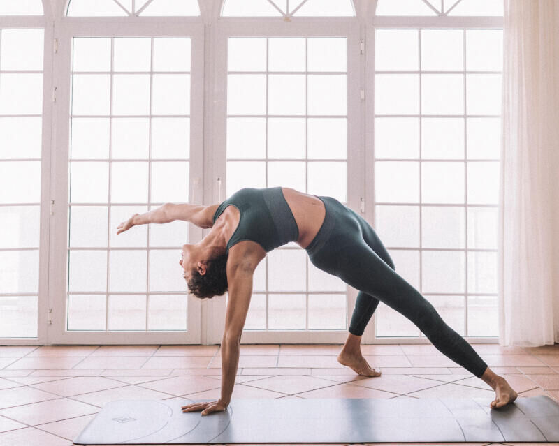 woman doing yoga