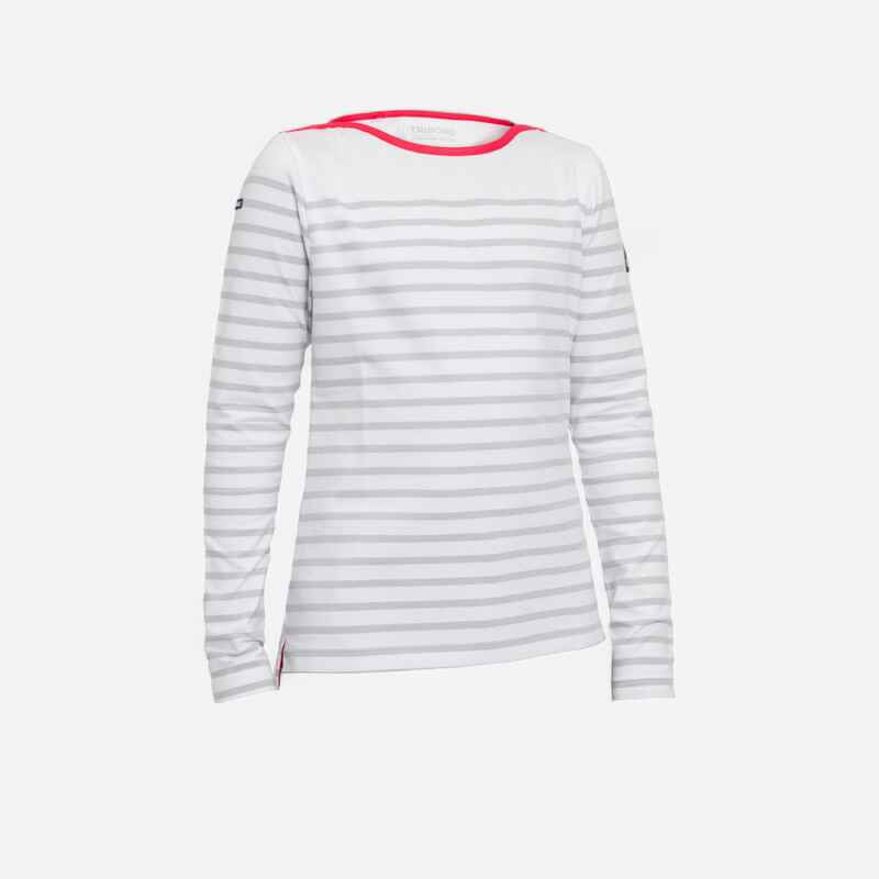 Segelshirt langarm Sailing 100 Maritim Kinder Mädchen grau Segelshirt langarm Sailing 100 Maritim Kinder Mädchen grau