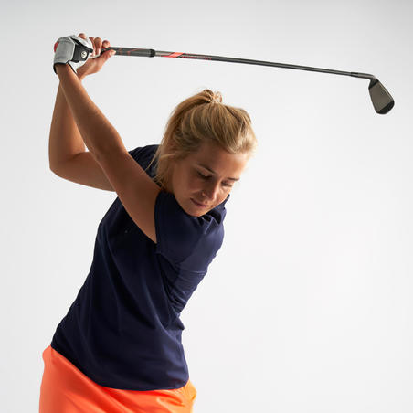 Women's golf short-sleeved polo shirt WW500 navy blue
