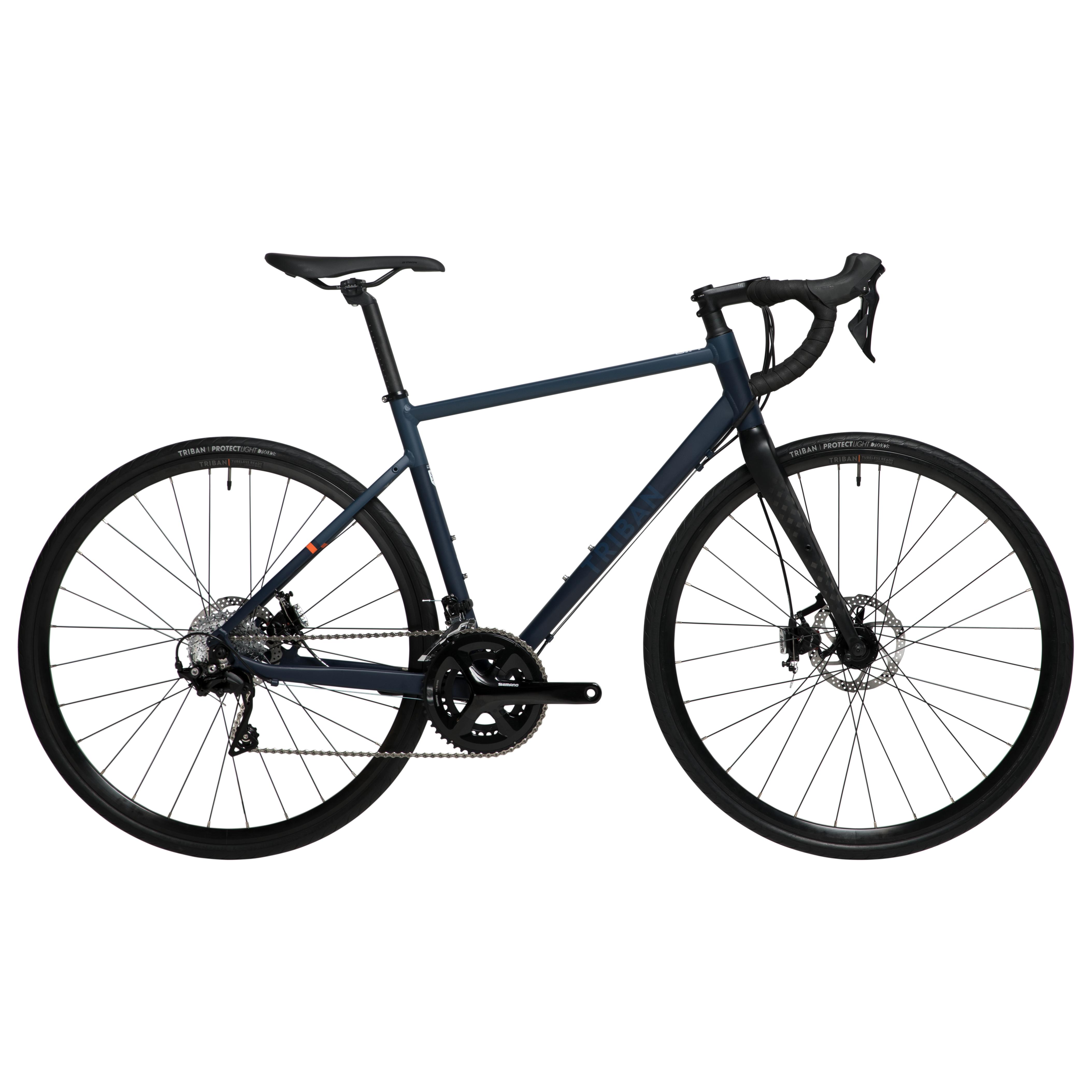 Bicicleta de ruta Triban RC 520 Disco 105 Azul oscuro
