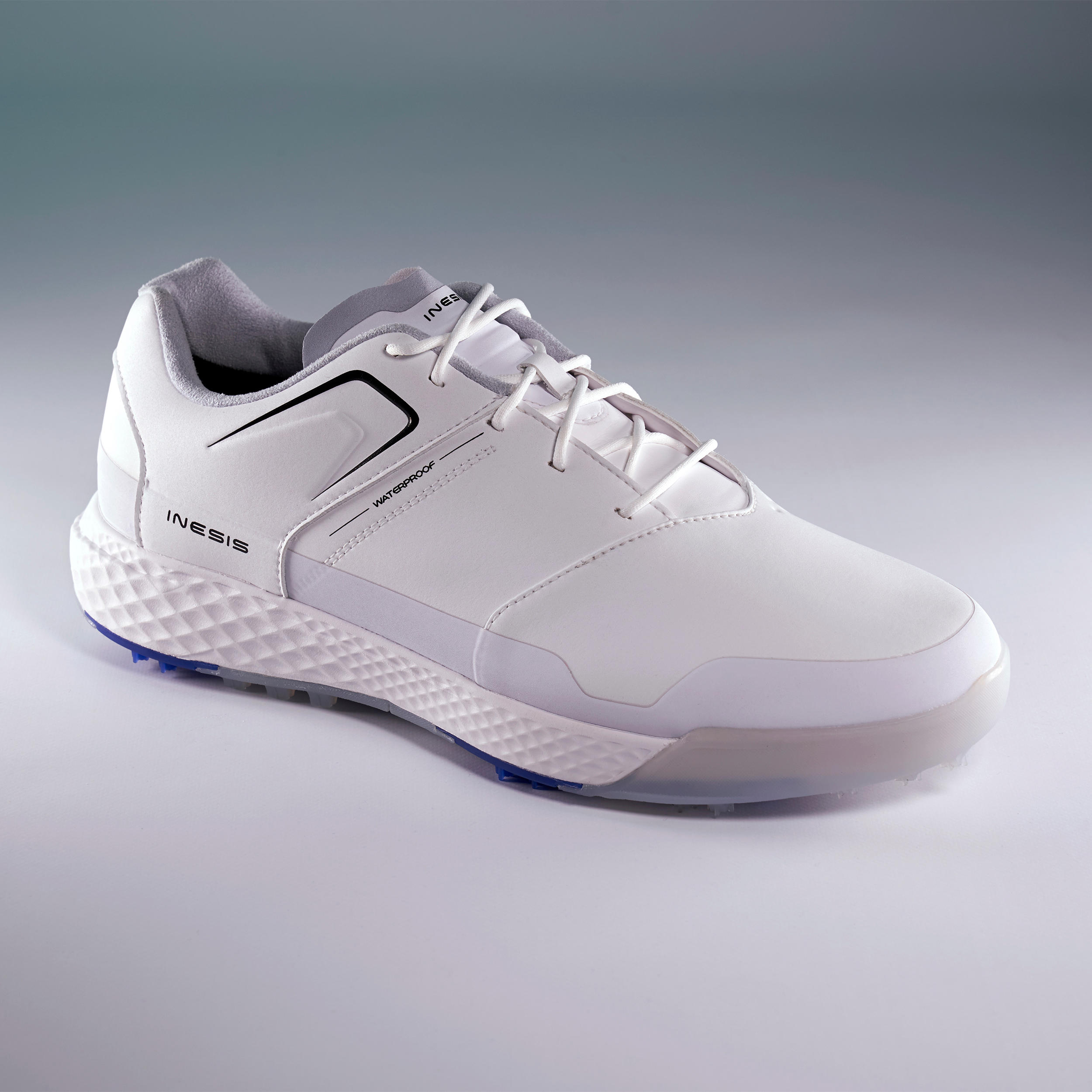 Men Golf Shoes Inesis Grip Waterproof White