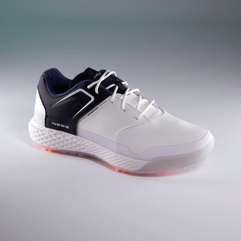 Chaussures golf Grip Waterproof Femme - blanc & bleu marine