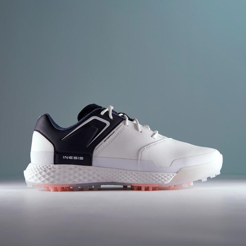 Chaussures golf Grip Waterproof Femme - blanc & bleu marine