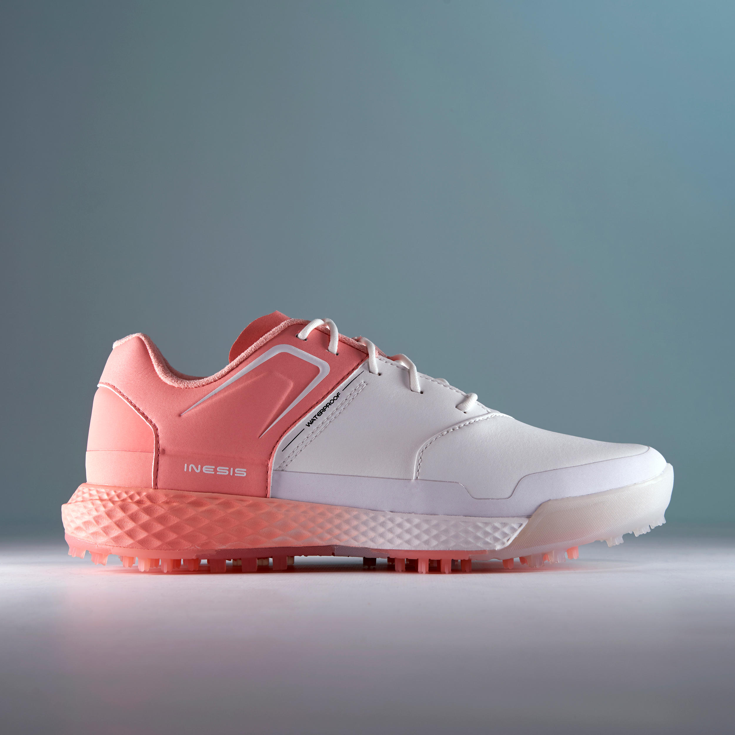 LADIES GRIP WATERPROOF GOLF SHOES WHITE AND PINK 5/13