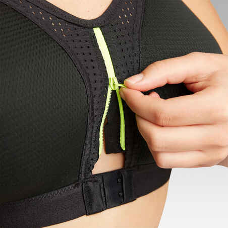 EASY ZIP RUNNING SPORTS BRA
BLACK