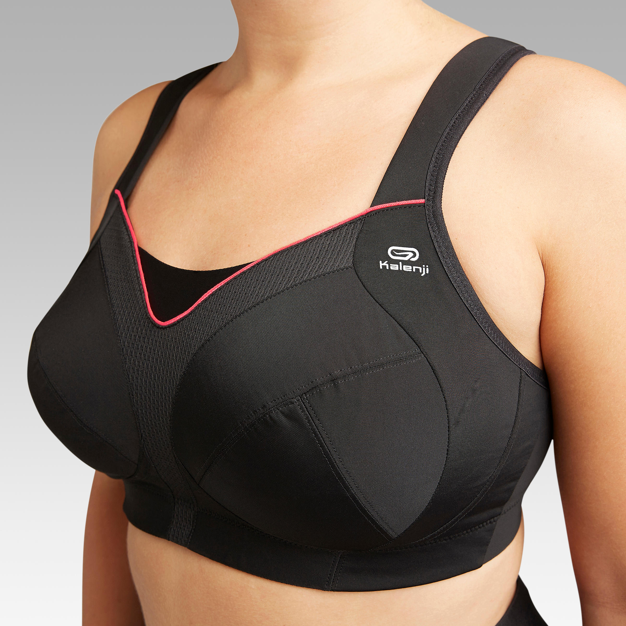 SOUTIEN GORGE DE RUNNING GRANDES TAILLES NOIR LISERE ROSE CORAIL Decathlon