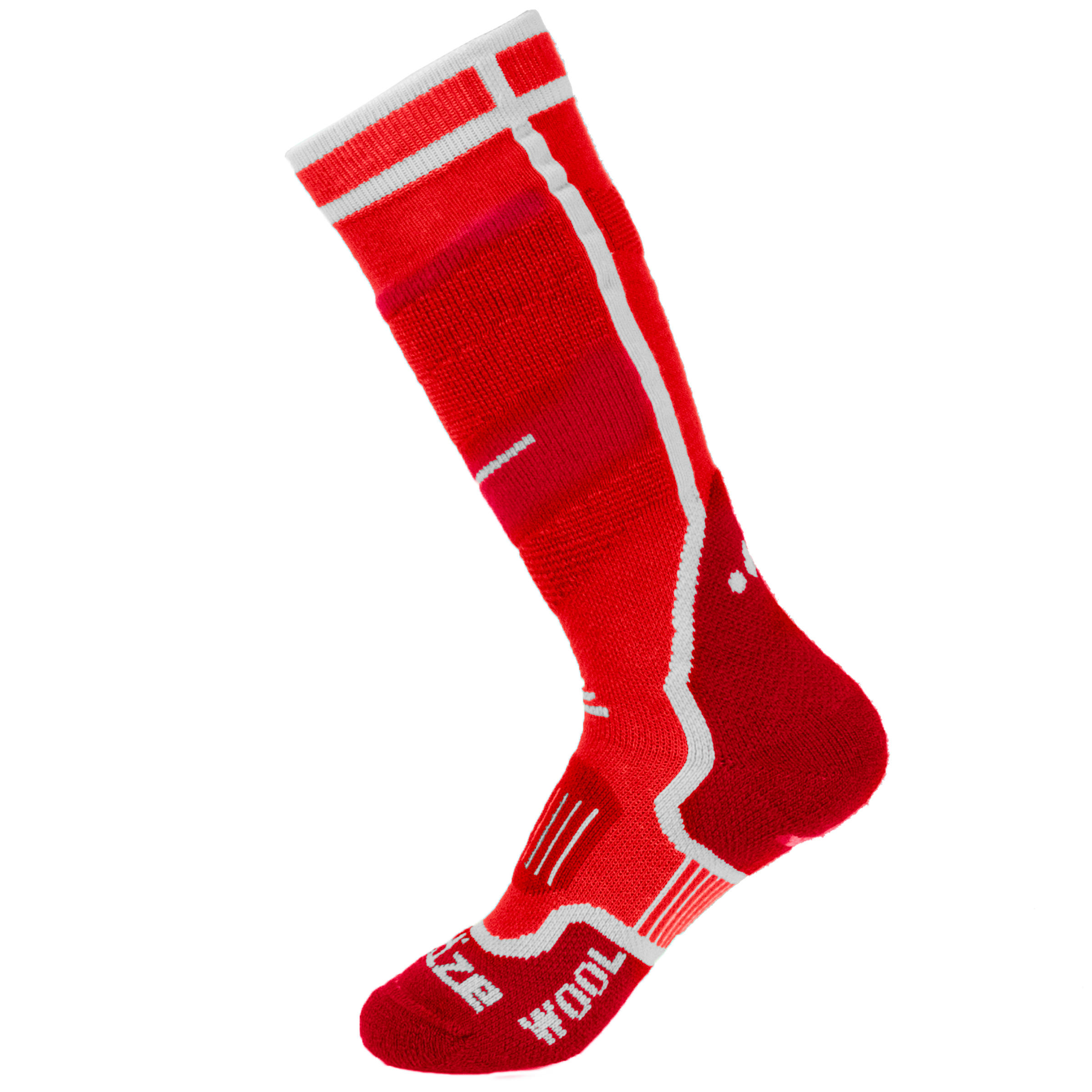 300 Children's Ski Socks - Red Maroon 2/7
