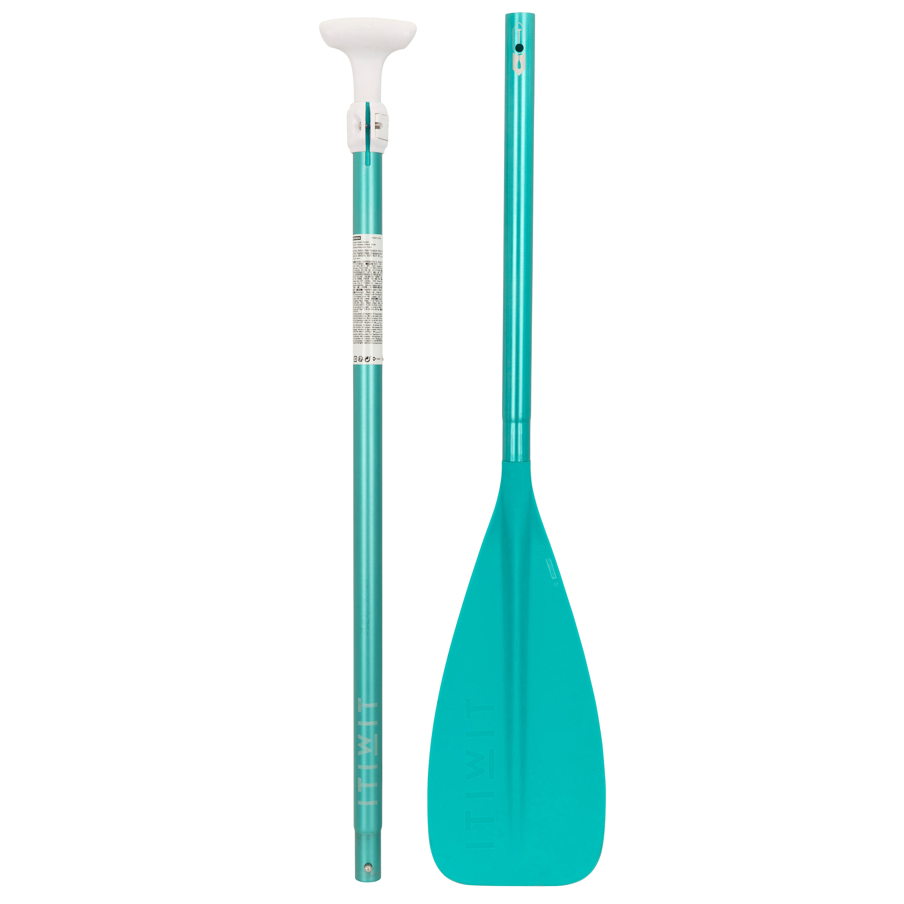 PAGAIE DE STAND UP PADDLE 100 DEMONTABLE REGLABLE 170-220 CM VERTE 3 PARTIES 2/10
