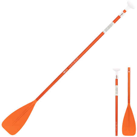 Sudedamas irklentės irklas, 3 dalių, reguliuojamo ilgio (170–220 cm), oranžinis