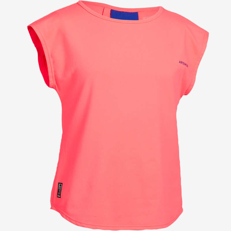 JUNIOR WARM APPAREL Tennis - 500 Girls' T-Shirt - Pink ARTENGO - Tennis Clothes