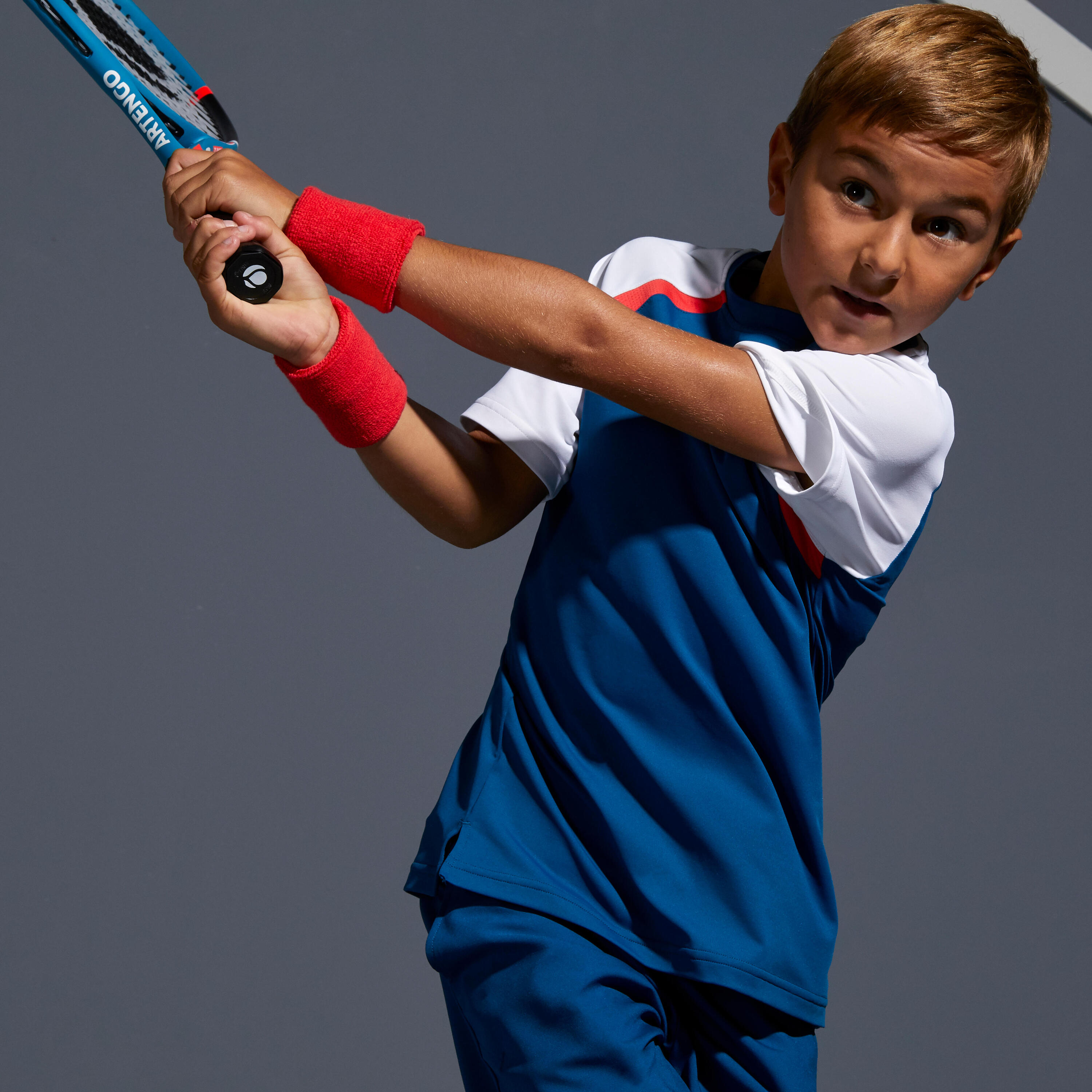 500 Kids' T-Shirt - Blue/Red 7/10
