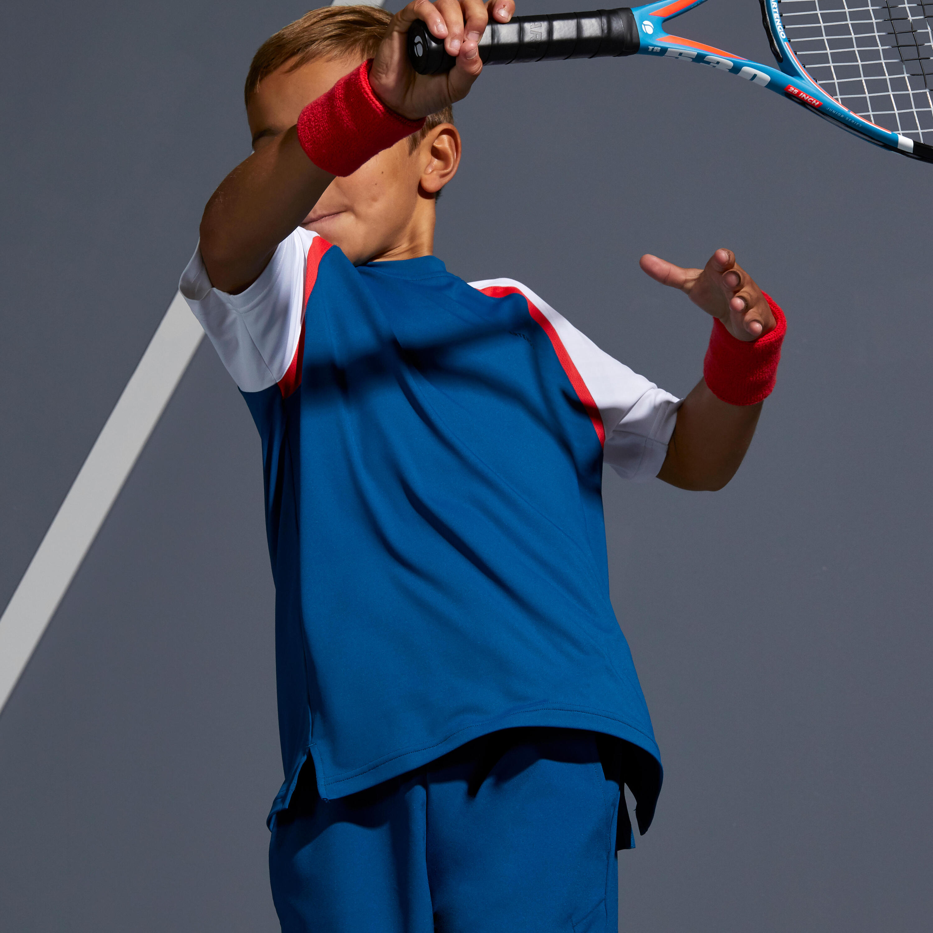 500 Kids' T-Shirt - Blue/Red 3/10